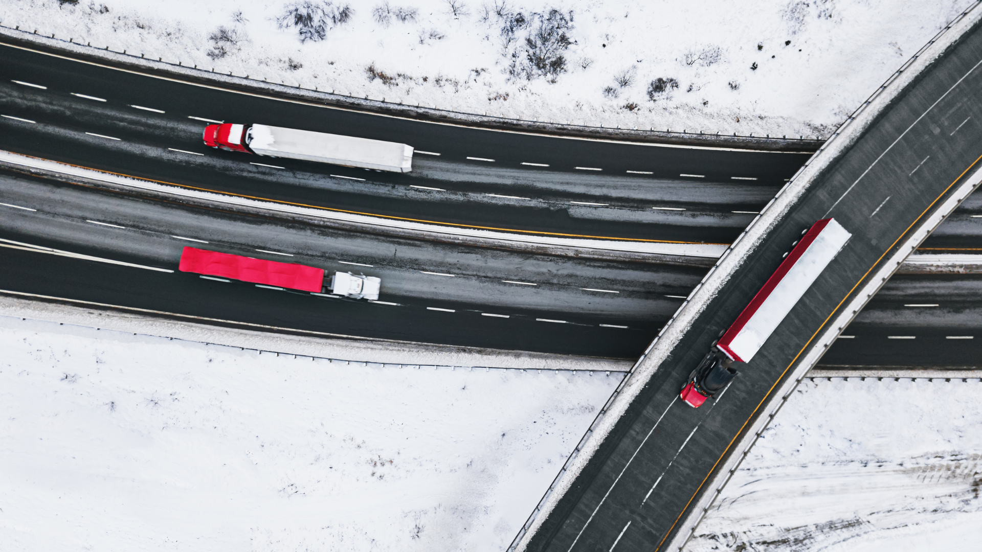 Truck on the highway at sunset